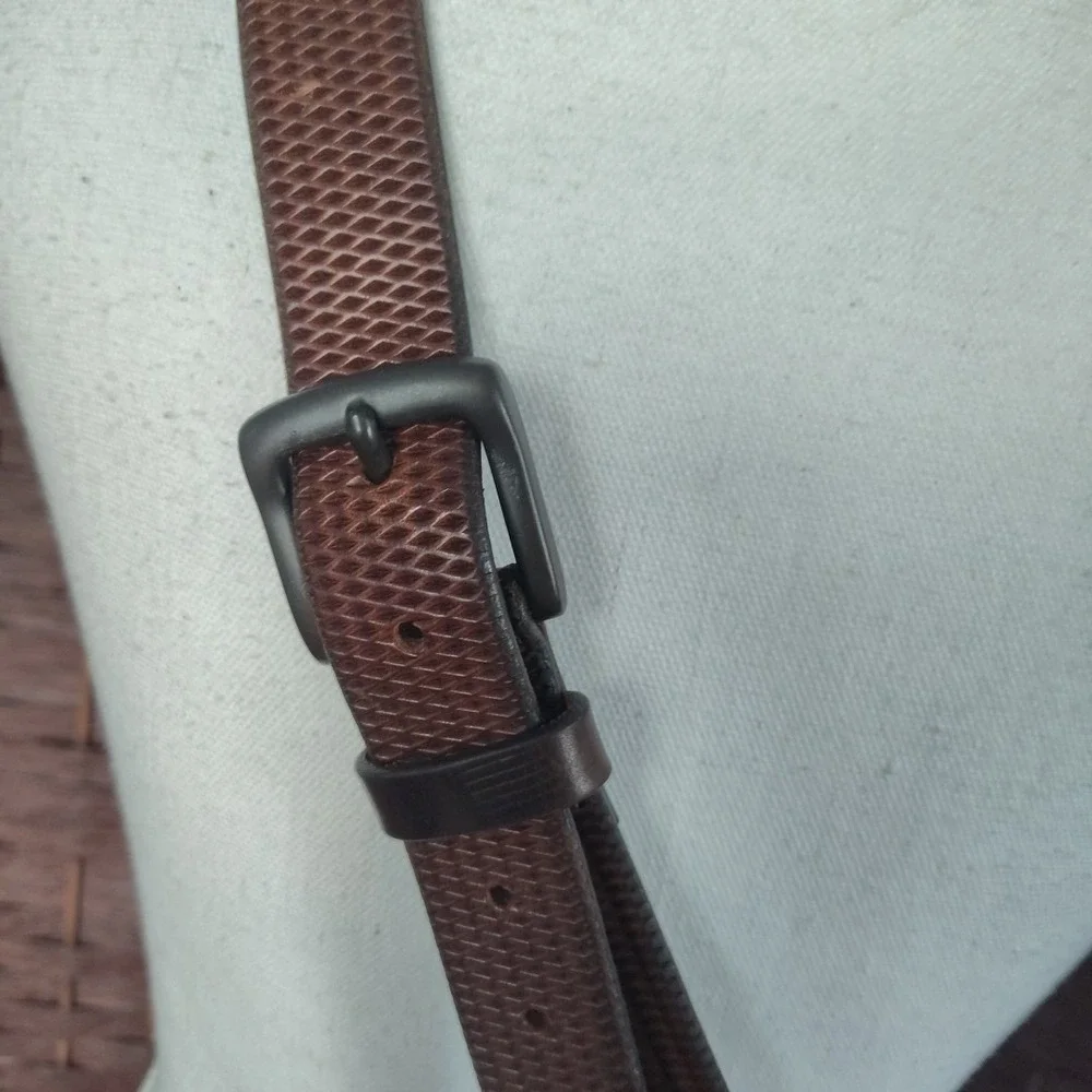 Remo Tulliani Genuine Italian Leather Belt 46 Made In Italy 157202 Brown Diamond